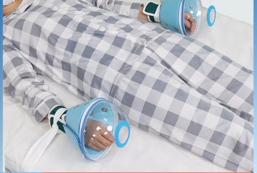 医用灯笼约束手套 协助意识障碍等病人，科学限制双手活动范围预防拔管、抓挠等自伤行为，透气舒适，护理便捷